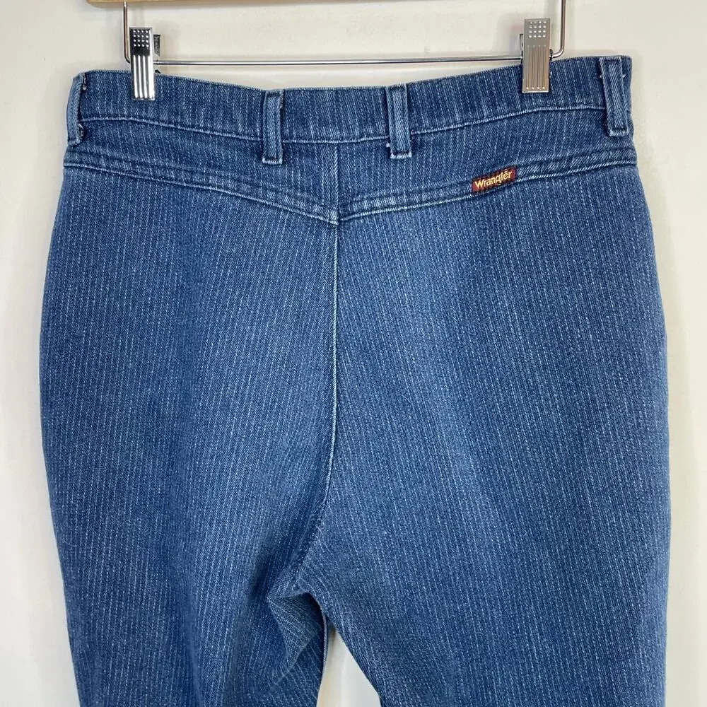 Vintage Wrangler Pinstripe Denim Trouser Jeans High Waist Straight Leg misses 18